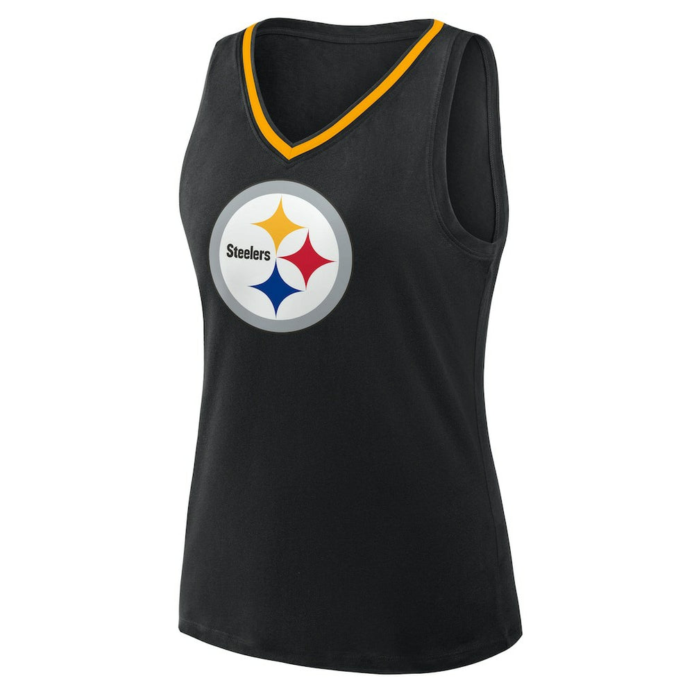 Logo Athletic Women's Plus Size Stellar Win V-Neck Tank Top - Pittsburgh Steelers