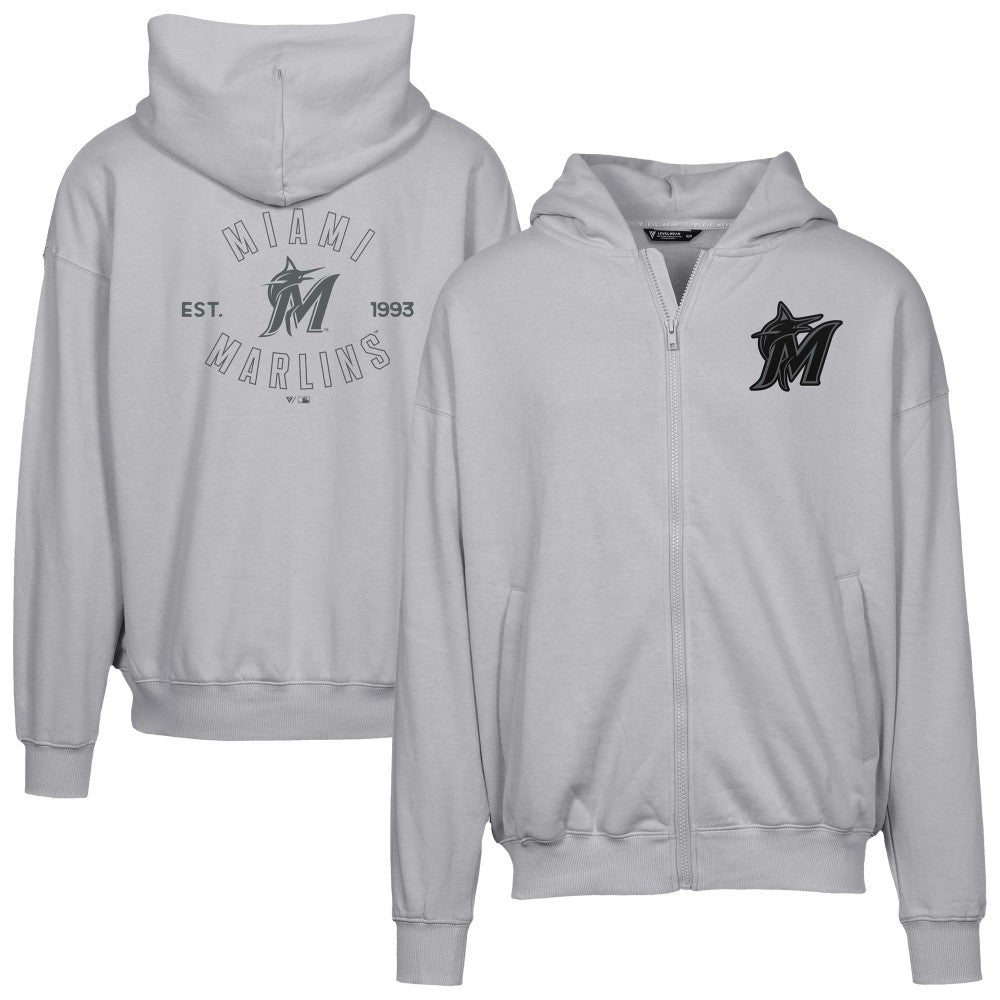 MLB Miami Marlins Levelwear Uphill Abyssal Full-Zip Hoodie
