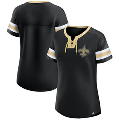 Women's Bling Athena Jersey Style Lace-up T-Shirt - New Orleans Saints