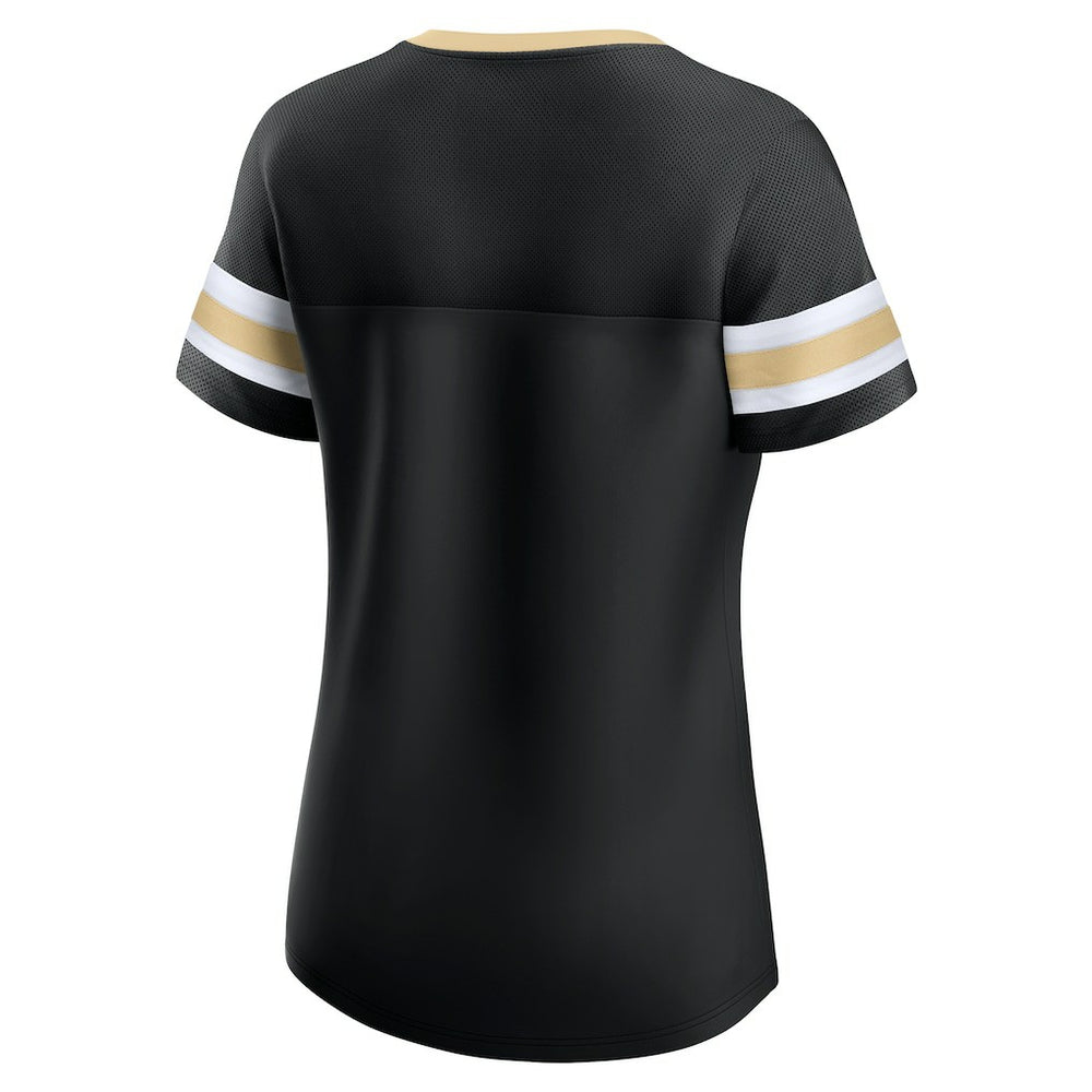 Women's Bling Athena Jersey Style Lace-up T-Shirt - New Orleans Saints