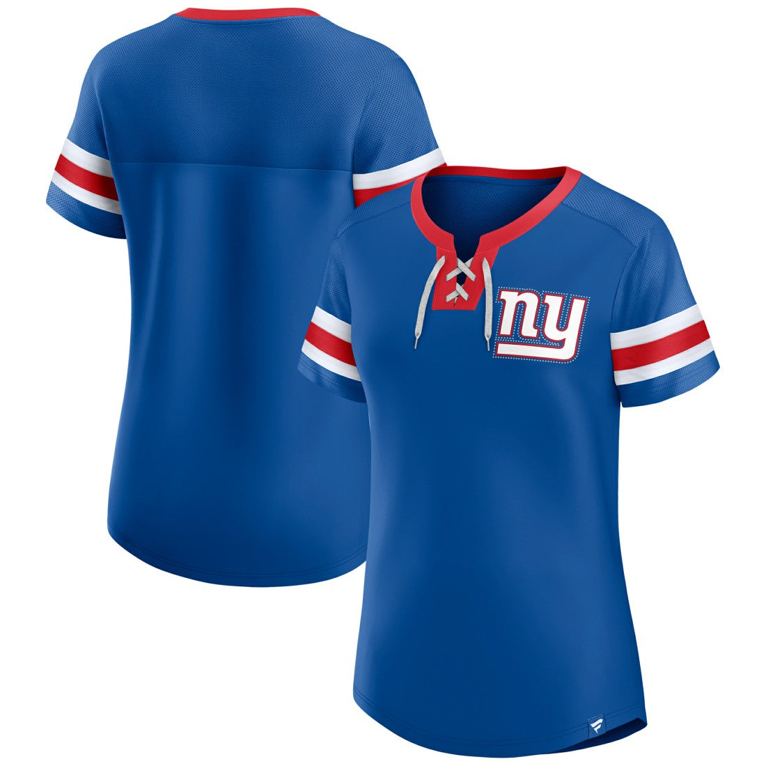 Women's Bling Athena Jersey Style Lace-up T-Shirt - New York Giants