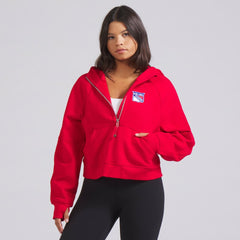 NHL True Red|True Red New York Rangers lululemon Women's Scuba Oversized Half-Zip Hoodie