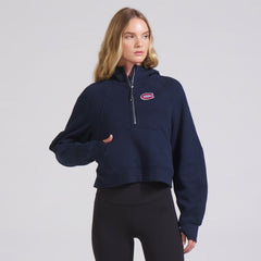 NHL True Navy|True Navy Montreal Canadiens lululemon Women's Scuba Oversized Half-Zip Hoodie