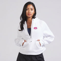 NHL White|White Montreal Canadiens lululemon Women's Scuba Oversized Half-Zip Hoodie