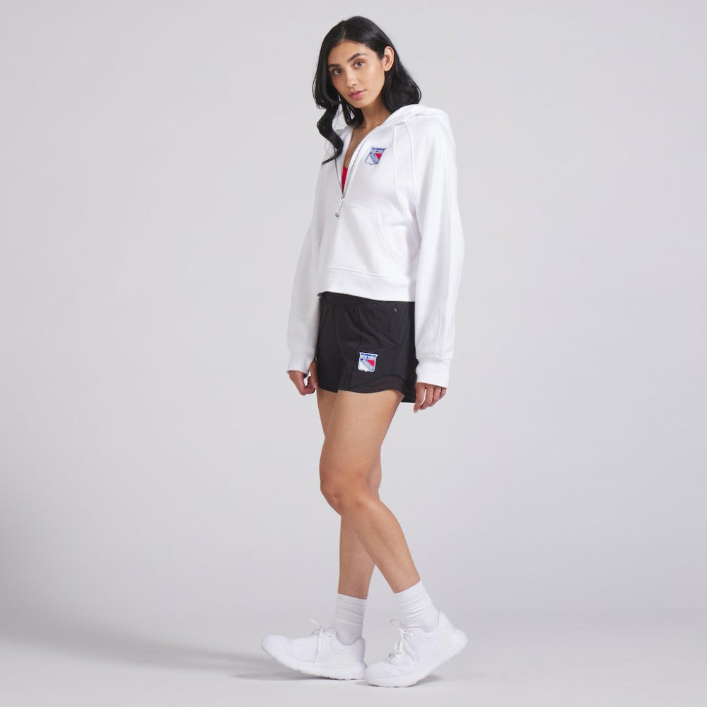 NHL White|White New York Rangers lululemon Women's Scuba Oversized Half-Zip Hoodie