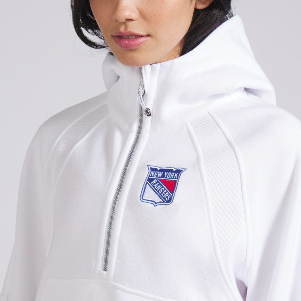 NHL White|White New York Rangers lululemon Women's Scuba Oversized Half-Zip Hoodie