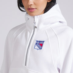 NHL White|White New York Rangers lululemon Women's Scuba Oversized Half-Zip Hoodie