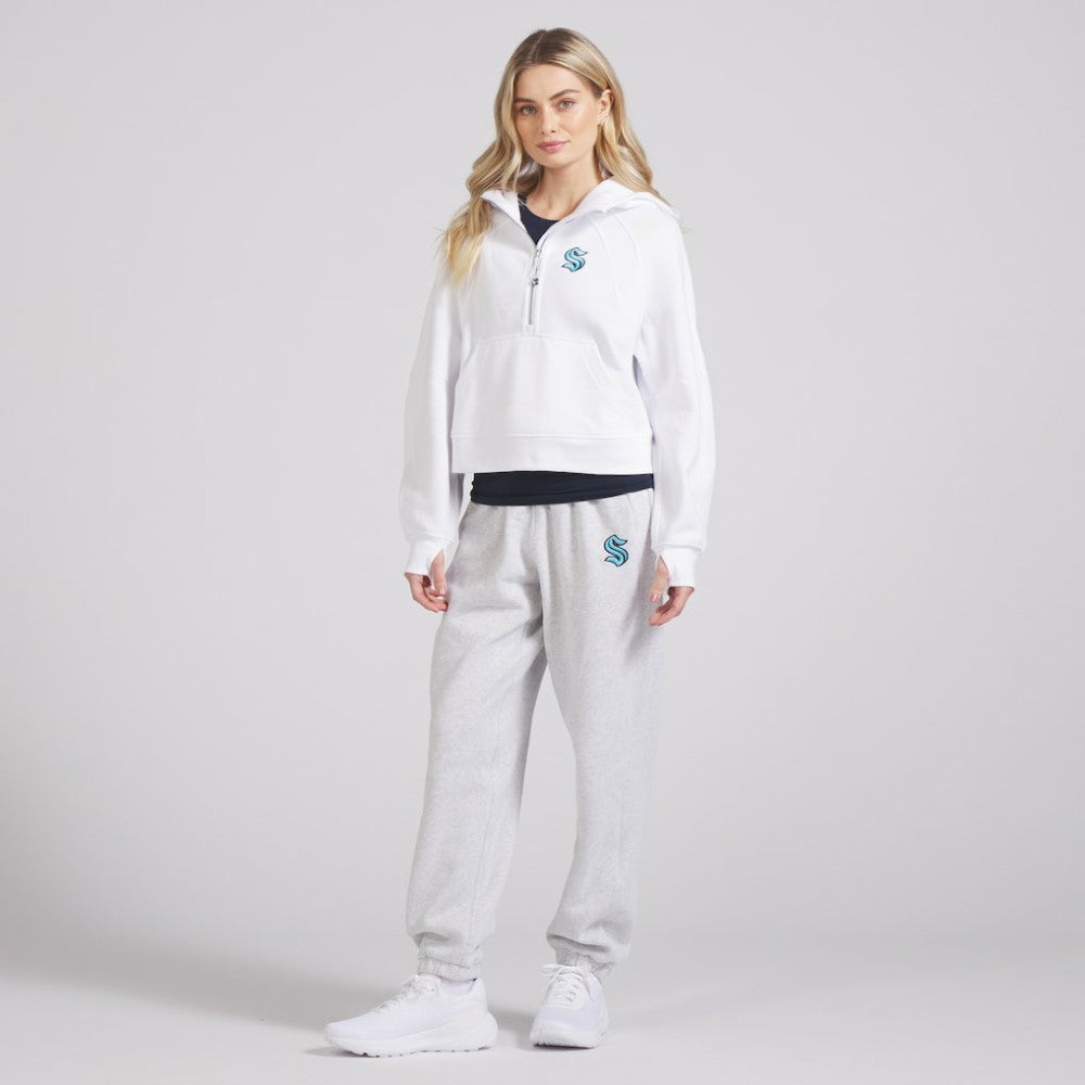 NHL White|White Seattle Kraken lululemon Women's Scuba Oversized Half-Zip Hoodie