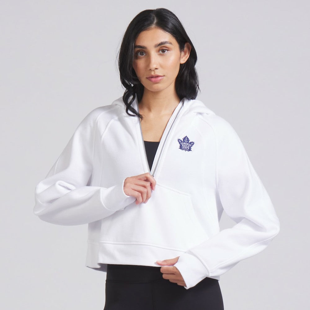 NHL White|White Toronto Maple Leafs lululemon Women's Scuba Oversized Half-Zip Hoodie