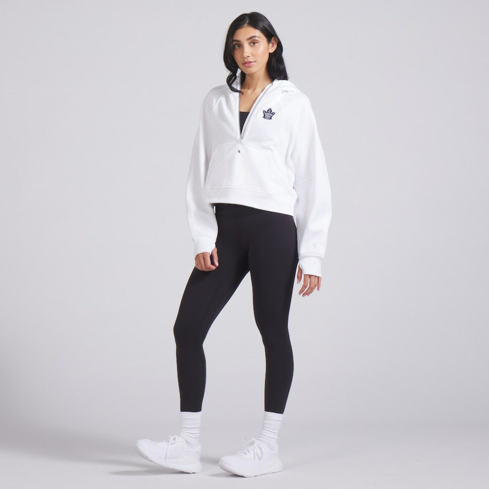 NHL White|White Toronto Maple Leafs lululemon Women's Scuba Oversized Half-Zip Hoodie