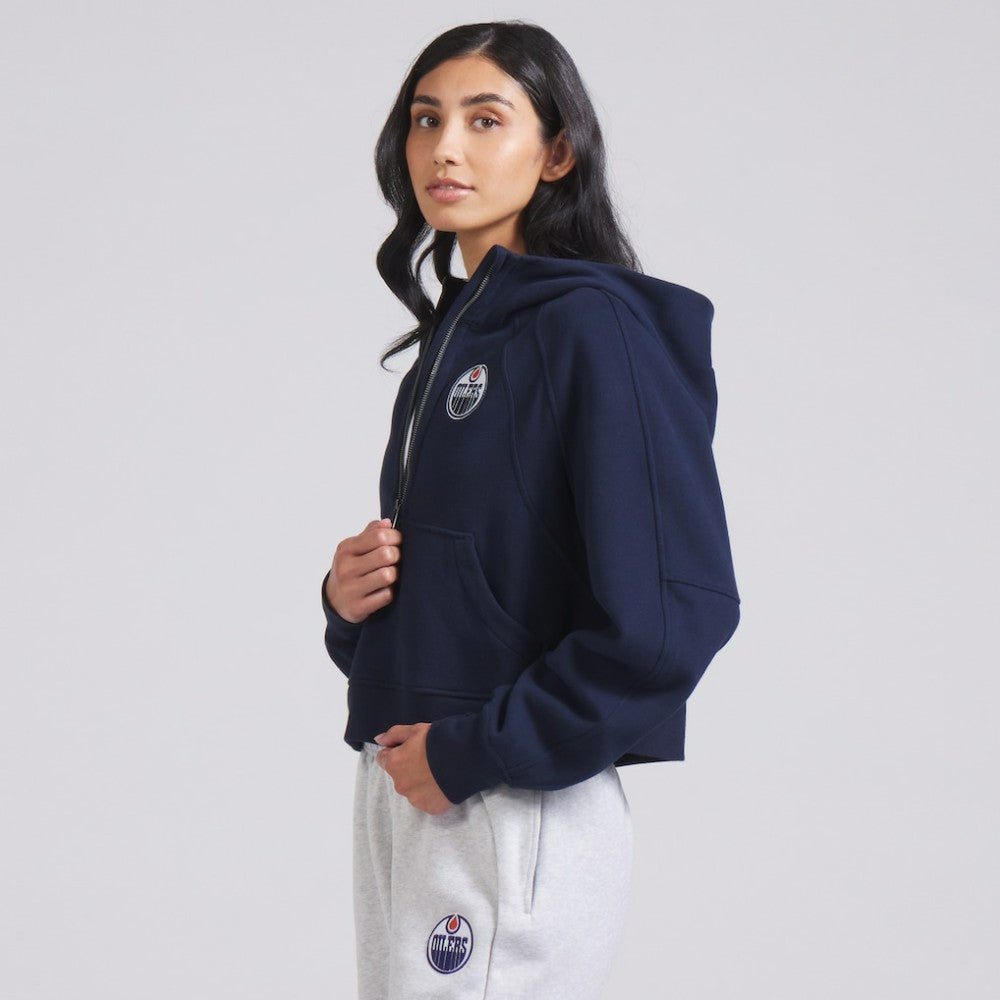 NHL True Navy|True Navy Edmonton Oilers lululemon Women's Scuba Oversized Half-Zip Hoodie