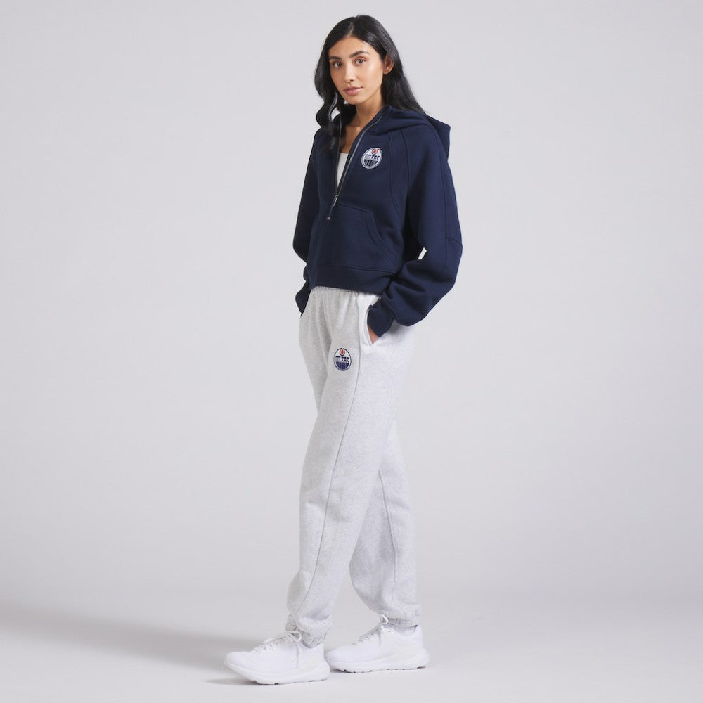 NHL True Navy|True Navy Edmonton Oilers lululemon Women's Scuba Oversized Half-Zip Hoodie