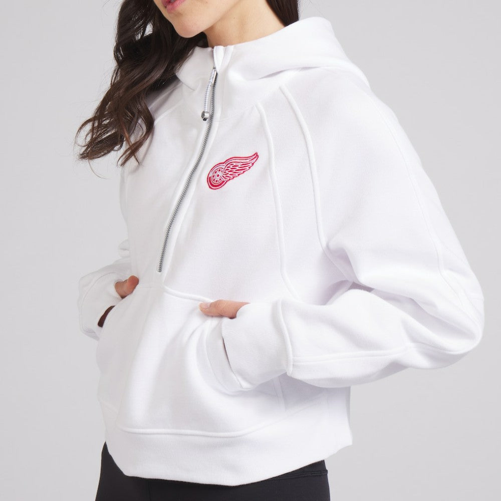 NHL White|White Detroit Red Wings lululemon Women's Scuba Oversized Half-Zip Hoodie