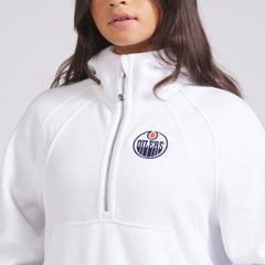 NHL White|White Edmonton Oilers lululemon Women's Scuba Oversized Half-Zip Hoodie