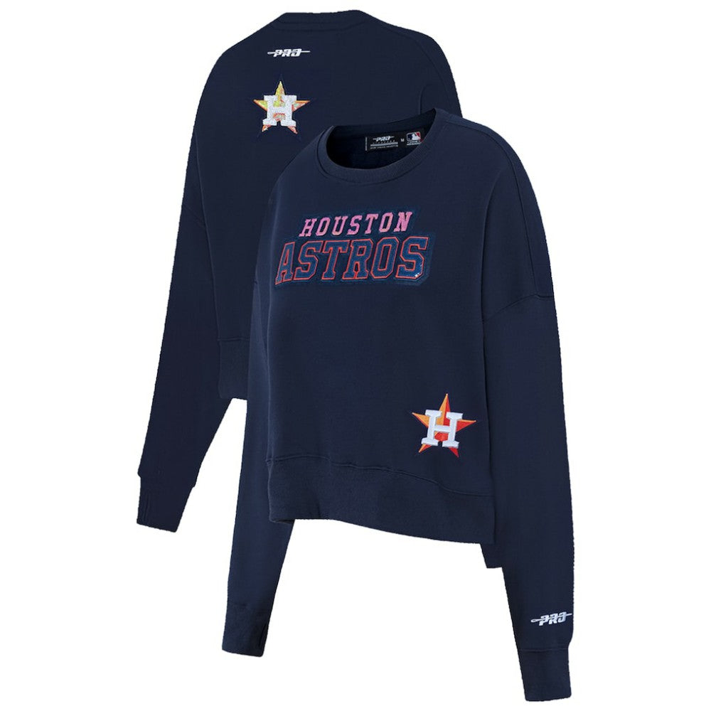 MLB Houston Astros Pro Standard Women's Game Day Classics Crewneck Pullover Sweatshirt