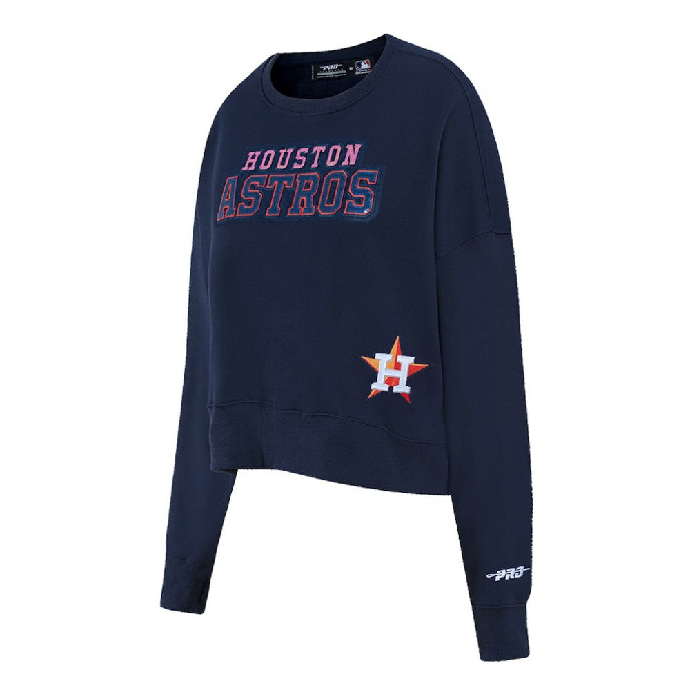 MLB Houston Astros Pro Standard Women's Game Day Classics Crewneck Pullover Sweatshirt