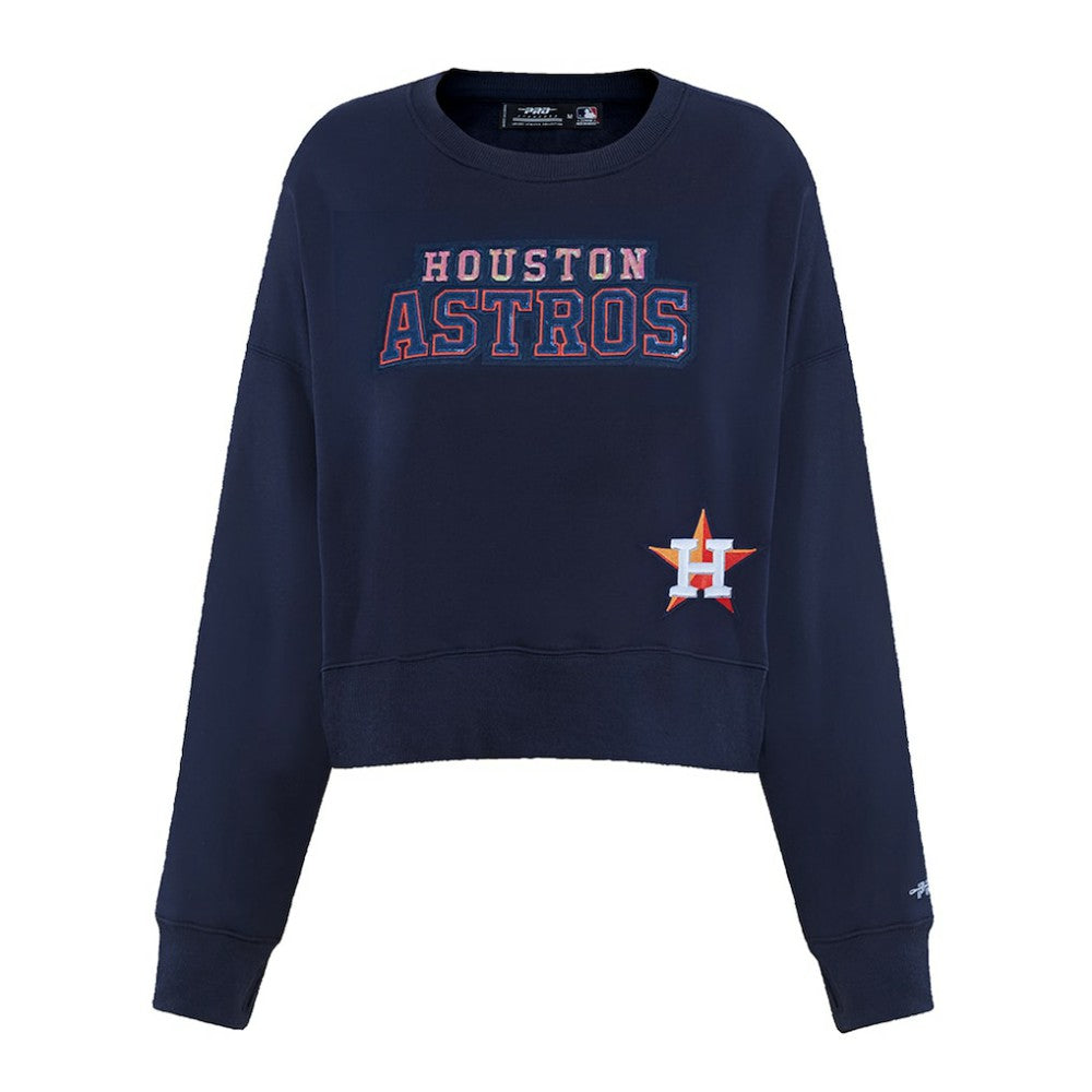 MLB Houston Astros Pro Standard Women's Game Day Classics Crewneck Pullover Sweatshirt