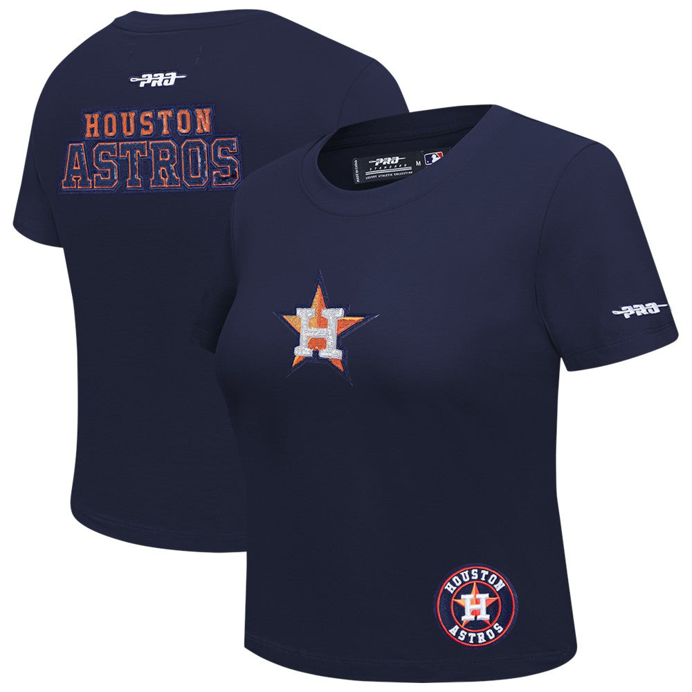 MLB Houston Astros Pro Standard Women's Game Day Classics Baby Doll Cropped T-Shirt
