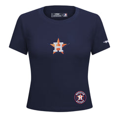 MLB Houston Astros Pro Standard Women's Game Day Classics Baby Doll Cropped T-Shirt