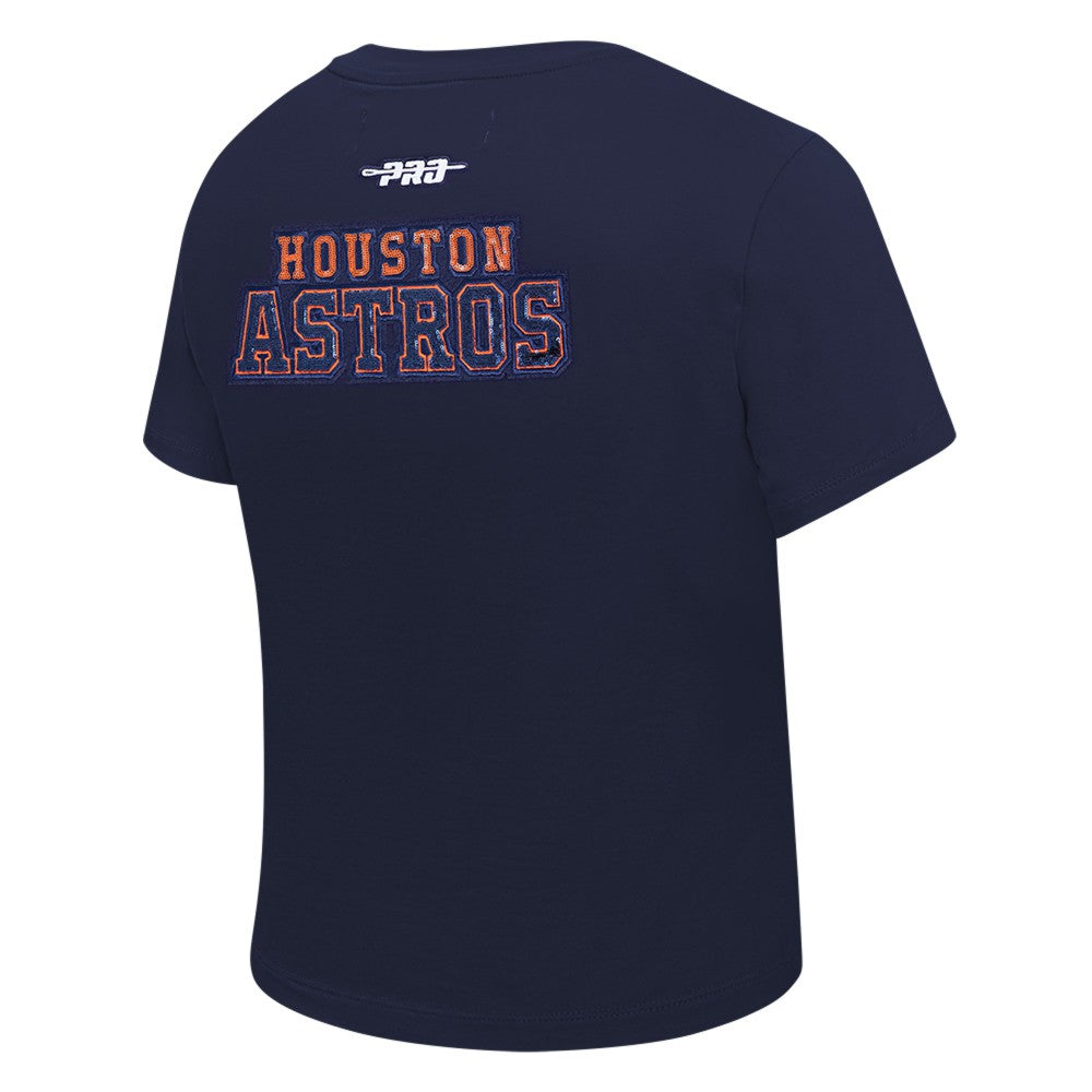 MLB Houston Astros Pro Standard Women's Game Day Classics Baby Doll Cropped T-Shirt