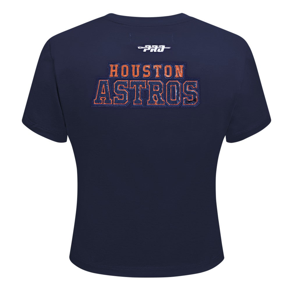 MLB Houston Astros Pro Standard Women's Game Day Classics Baby Doll Cropped T-Shirt