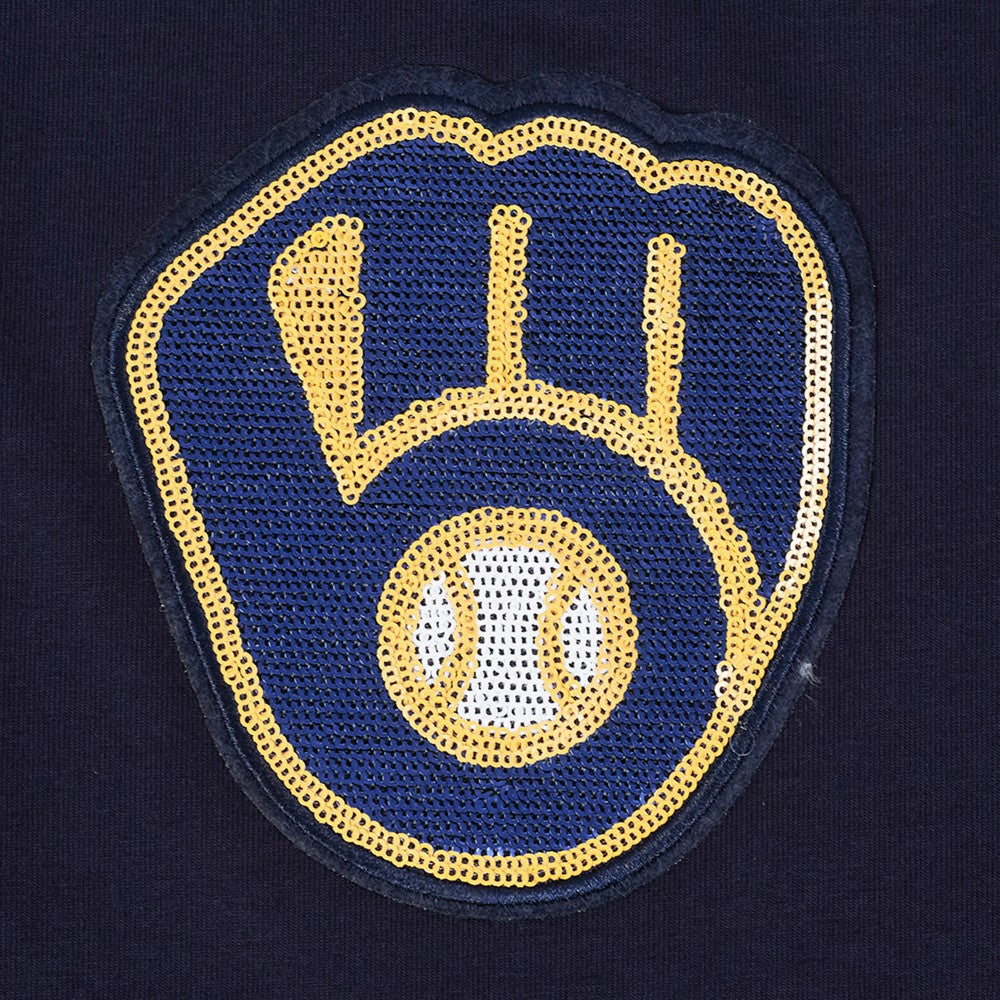 MLB Milwaukee Brewers Pro Standard Women's Game Day Classics Baby Doll Cropped T-Shirt