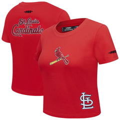 MLB St. Louis Cardinals Pro Standard Women's Game Day Classics Baby Doll Cropped T-Shirt