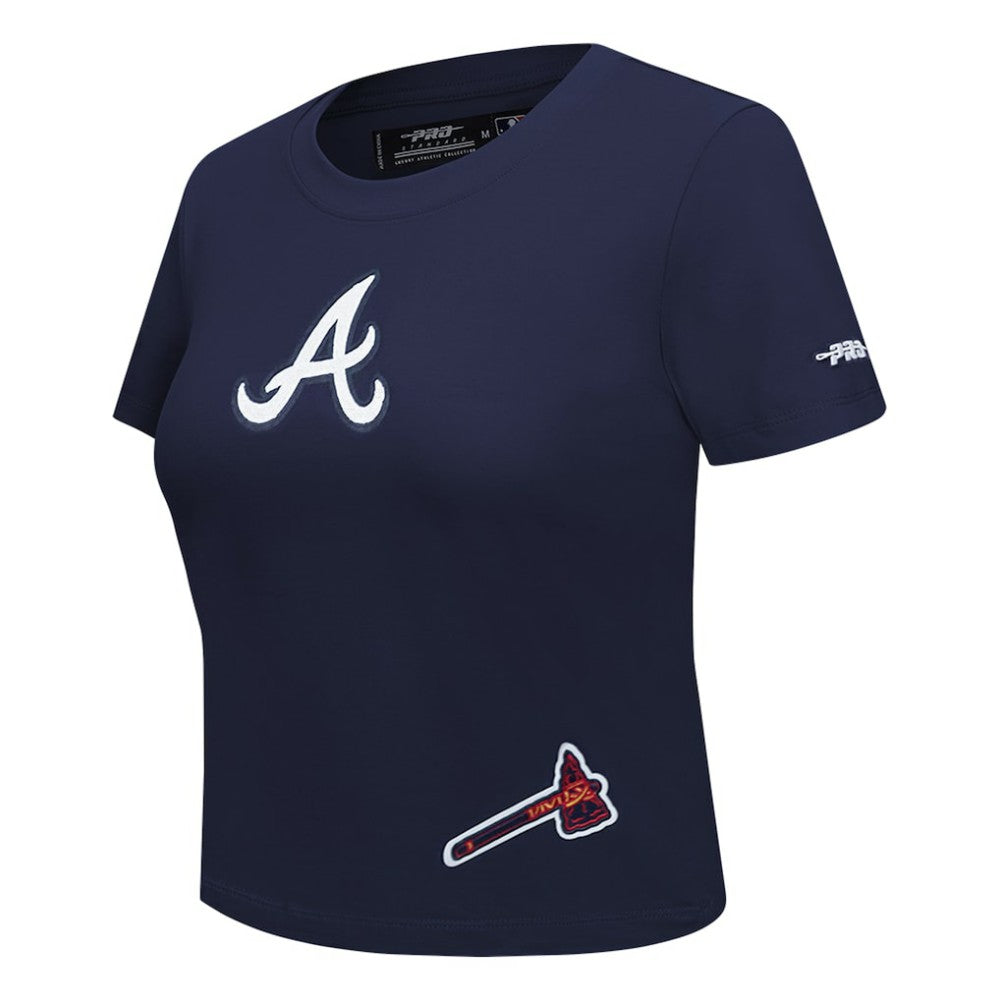 MLB Atlanta Braves Pro Standard Women's Game Day Classics Baby Doll Cropped T-Shirt
