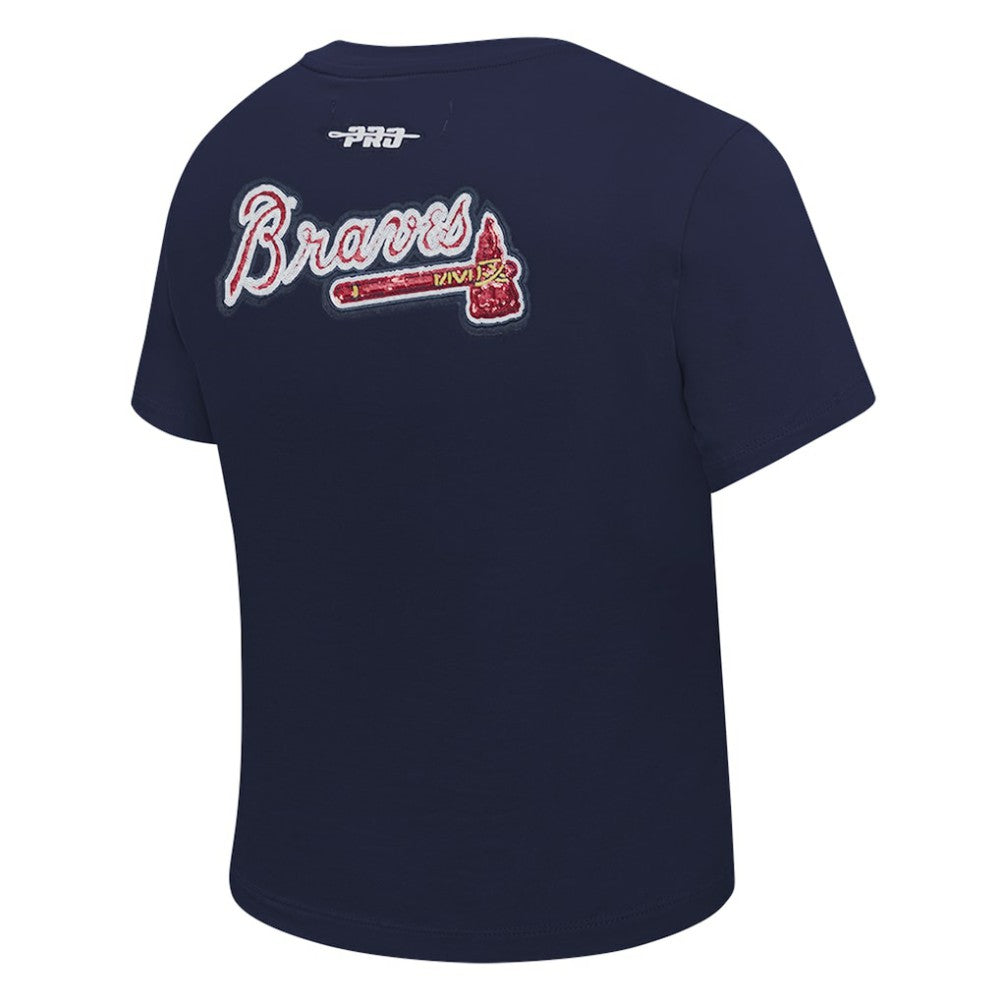 MLB Atlanta Braves Pro Standard Women's Game Day Classics Baby Doll Cropped T-Shirt