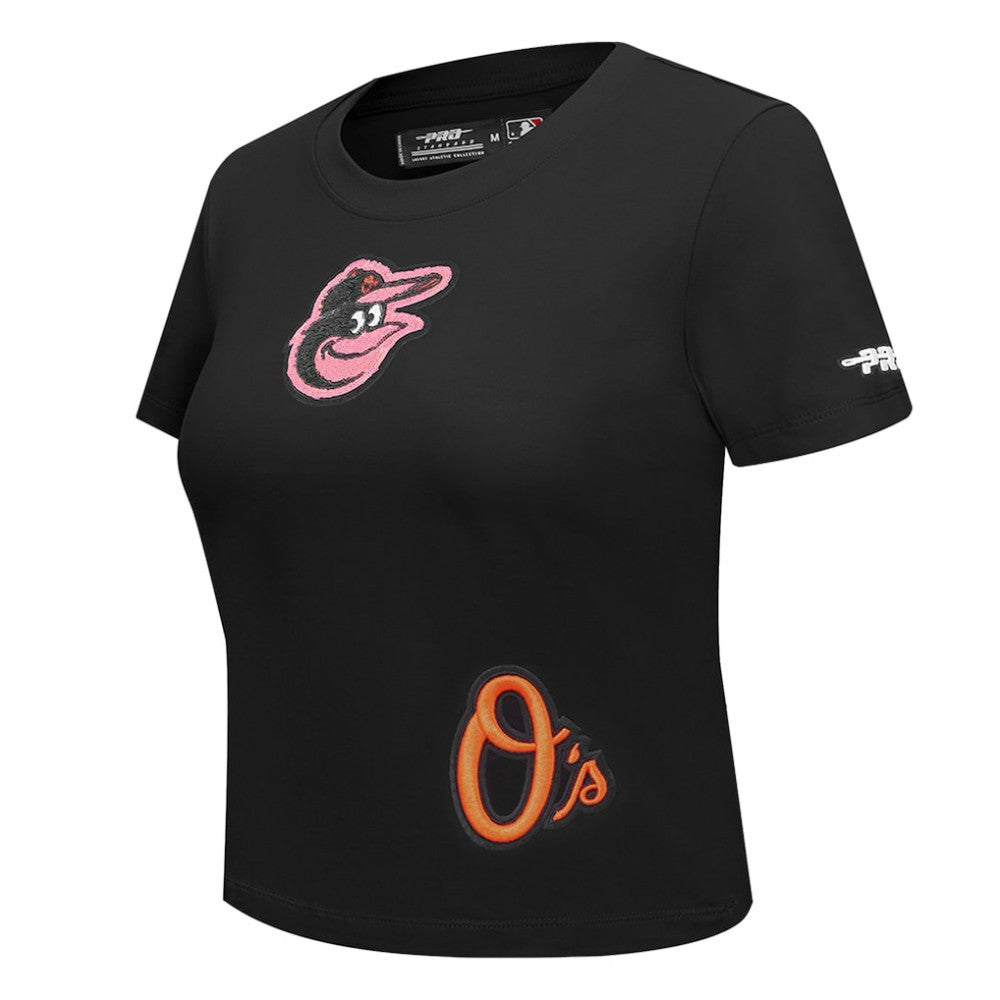 MLB Baltimore Orioles Pro Standard Women's Game Day Classics Baby Doll Cropped T-Shirt