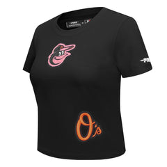 MLB Baltimore Orioles Pro Standard Women's Game Day Classics Baby Doll Cropped T-Shirt