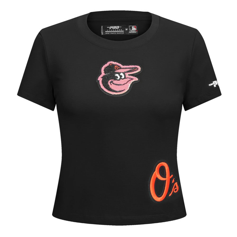 MLB Baltimore Orioles Pro Standard Women's Game Day Classics Baby Doll Cropped T-Shirt