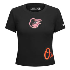 MLB Baltimore Orioles Pro Standard Women's Game Day Classics Baby Doll Cropped T-Shirt