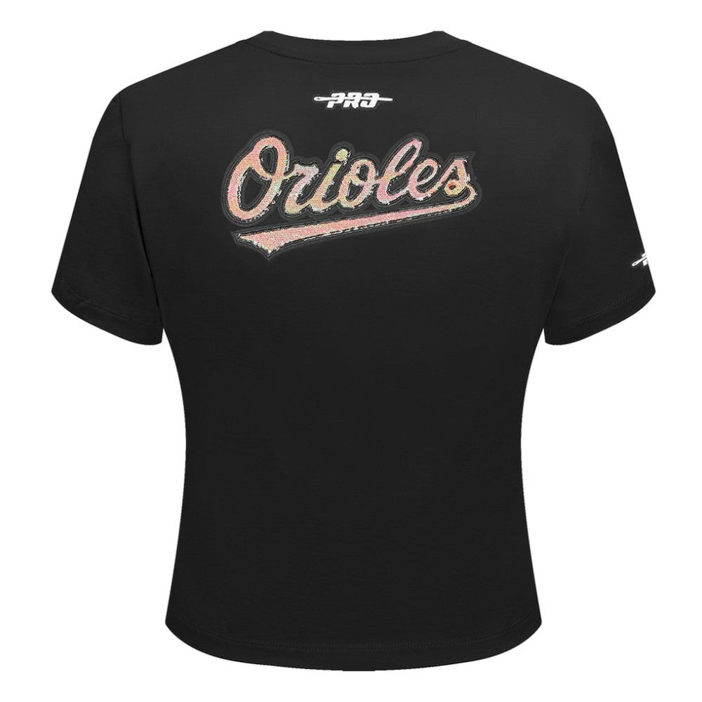 MLB Baltimore Orioles Pro Standard Women's Game Day Classics Baby Doll Cropped T-Shirt