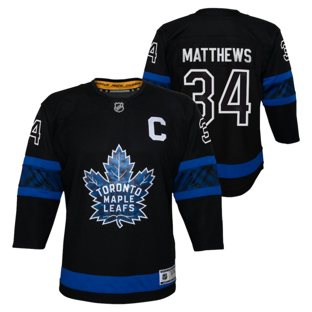 NHL Black Auston Matthews Toronto Maple Leafs Youth Alternate Premier Player Jersey