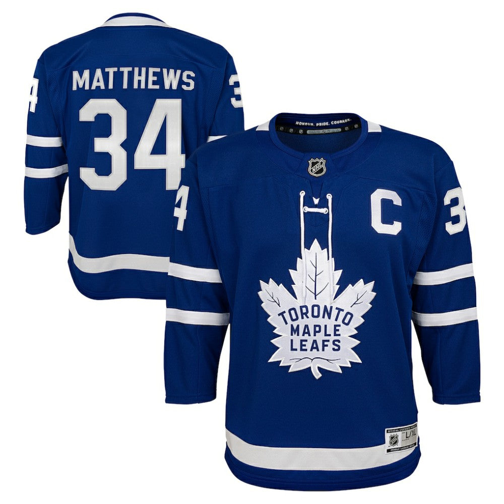 NHL Blue Auston Matthews Toronto Maple Leafs Youth Home Premier Player Jersey