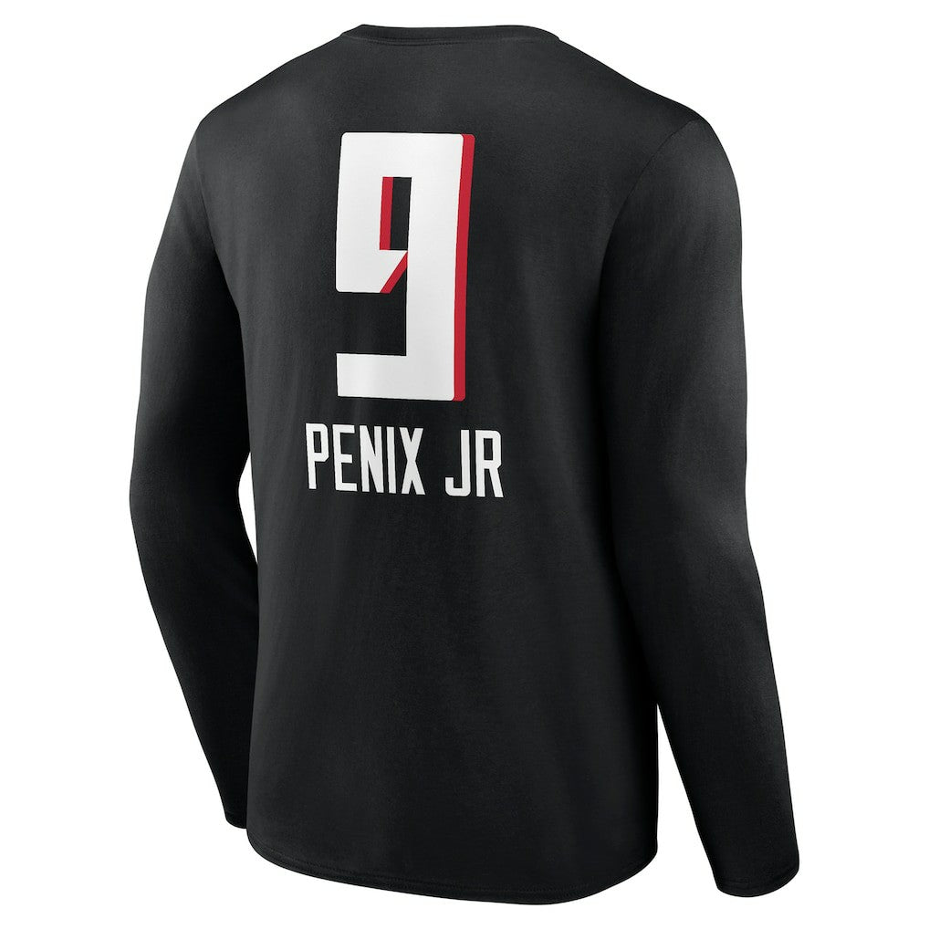 Michael Penix Jr.  Name & Number Team Wordmark Long Sleeve T-Shirt - Atlanta Falcons