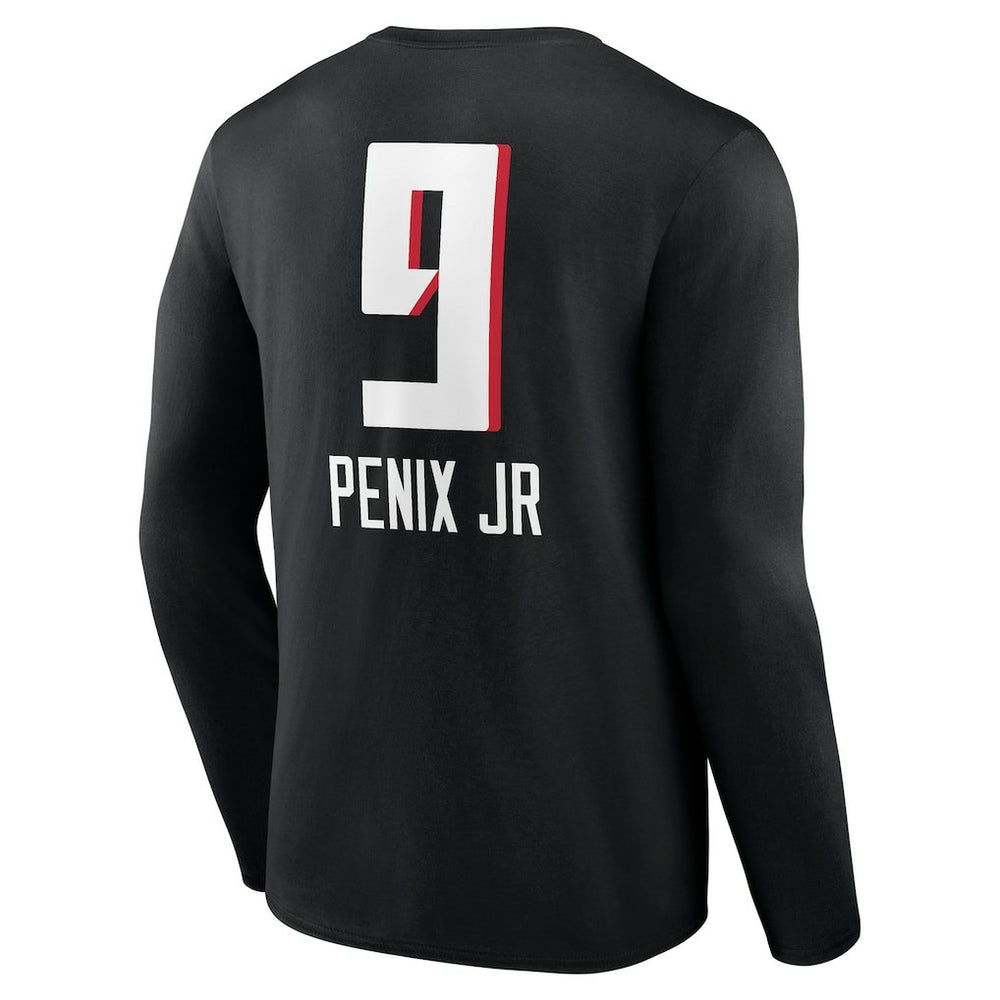 Michael Penix Jr.  Name & Number Team Wordmark Long Sleeve T-Shirt - Atlanta Falcons
