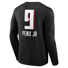 Michael Penix Jr.  Name & Number Team Wordmark Long Sleeve T-Shirt - Atlanta Falcons