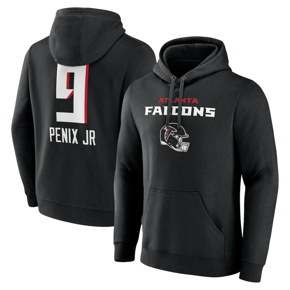 Michael Penix Jr.  Name & Number Team Wordmark Pullover Hoodie - Atlanta Falcons