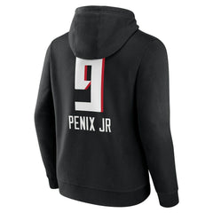 Michael Penix Jr.  Name & Number Team Wordmark Pullover Hoodie - Atlanta Falcons