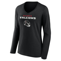 Michael Penix Jr.  Women's Name & Number Team Wordmark Long Sleeve V-Neck T-Shirt - Atlanta Falcons