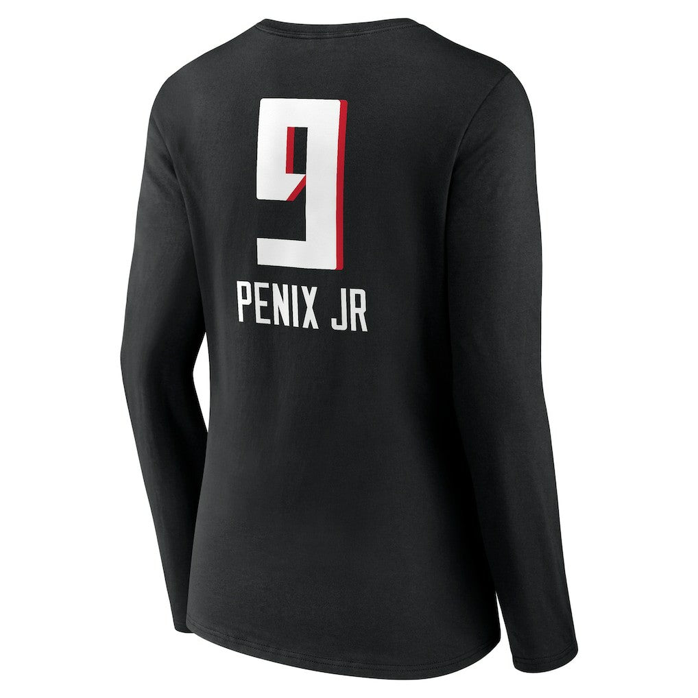 Michael Penix Jr.  Women's Name & Number Team Wordmark Long Sleeve V-Neck T-Shirt - Atlanta Falcons