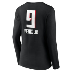 Michael Penix Jr.  Women's Name & Number Team Wordmark Long Sleeve V-Neck T-Shirt - Atlanta Falcons
