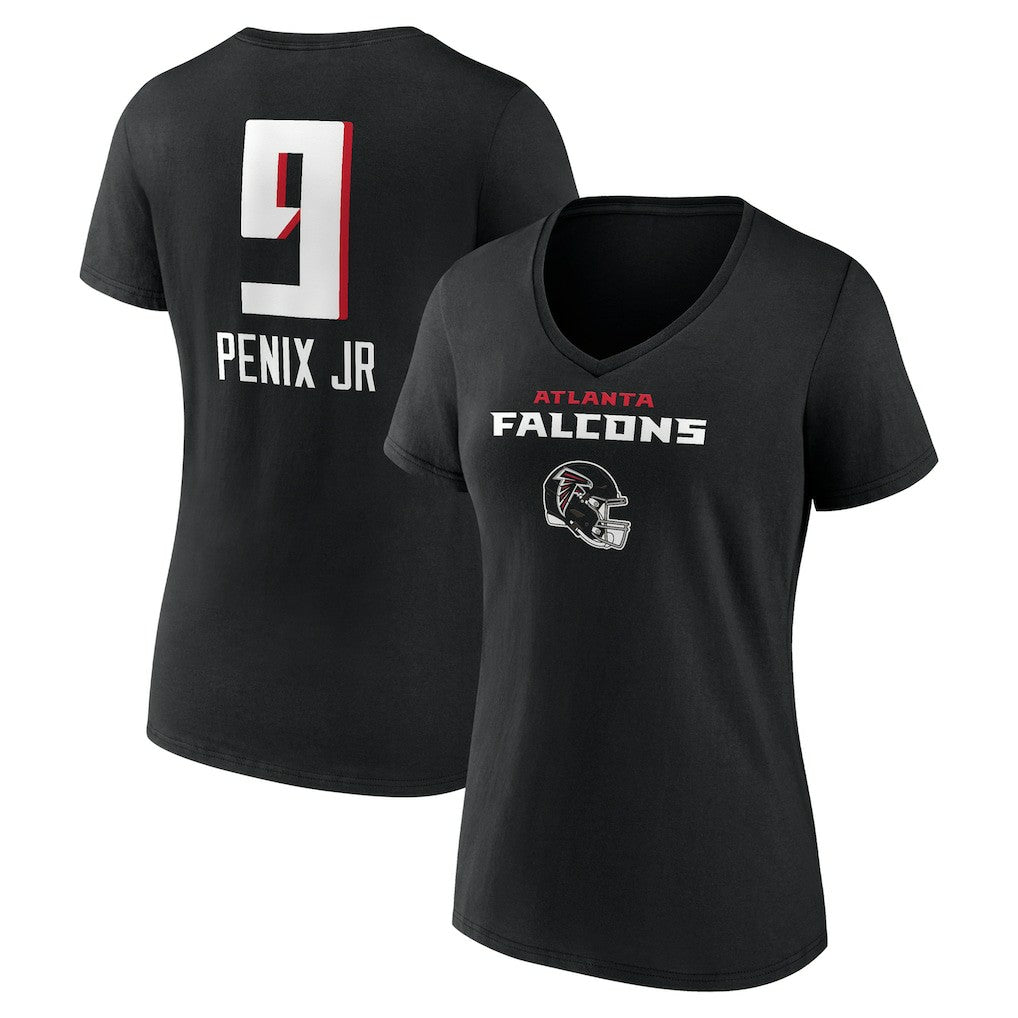 Michael Penix Jr.  Women's Name & Number Team Wordmark V-Neck T-Shirt - Atlanta Falcons