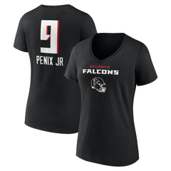 Michael Penix Jr.  Women's Name & Number Team Wordmark V-Neck T-Shirt - Atlanta Falcons