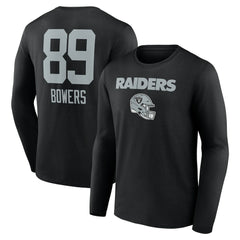 Brock Bowers  Name & Number Team Wordmark Long Sleeve T-Shirt - Las Vegas Raiders
