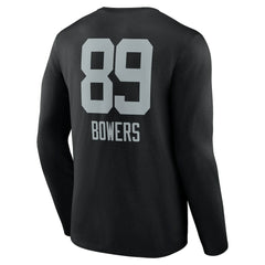 Brock Bowers  Name & Number Team Wordmark Long Sleeve T-Shirt - Las Vegas Raiders