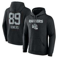 Brock Bowers  Name & Number Team Wordmark Pullover Hoodie - Las Vegas Raiders