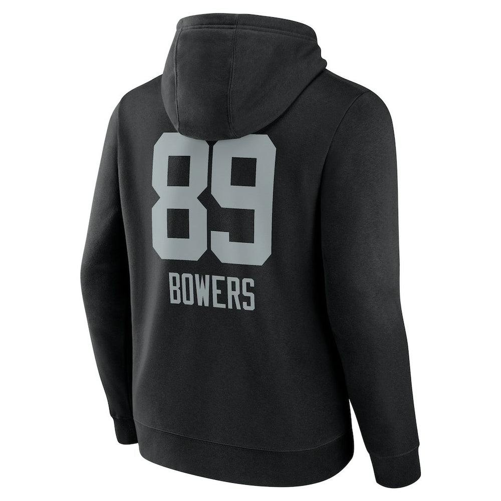 Brock Bowers  Name & Number Team Wordmark Pullover Hoodie - Las Vegas Raiders